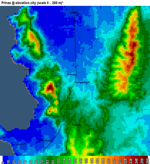 Prinza elevation map