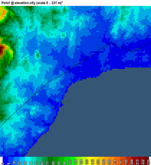 Potot elevation map