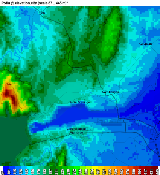 Potia elevation map