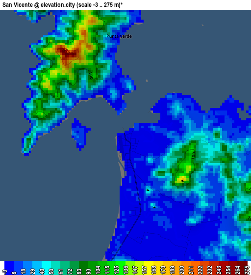 San Vicente elevation map