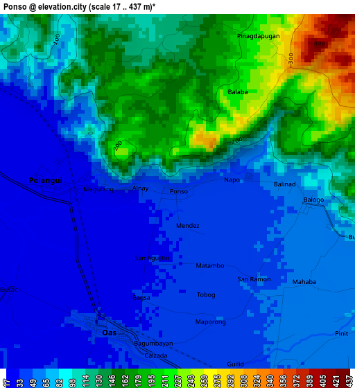 Ponso elevation map