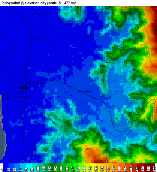 Puloypuloy elevation map