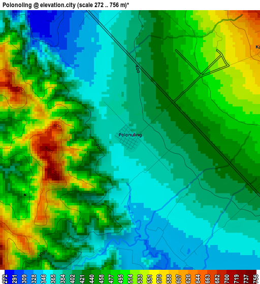 Polonoling elevation map