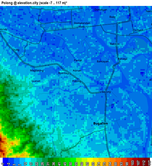 Polong elevation map