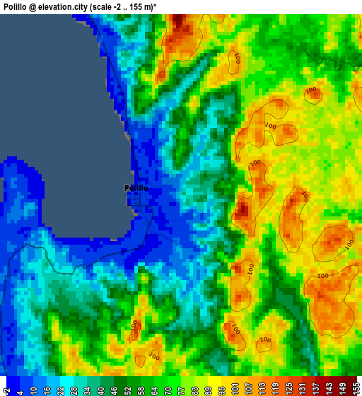 Polillo elevation map