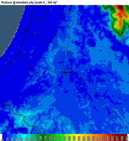 Polanco elevation map