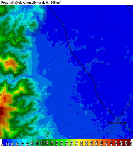 Pogonsili elevation map