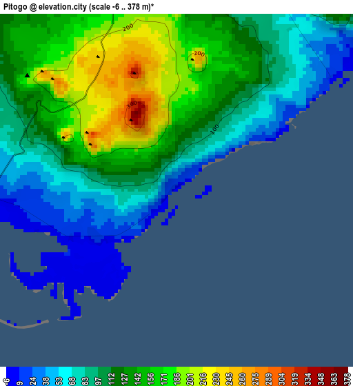 Pitogo elevation map