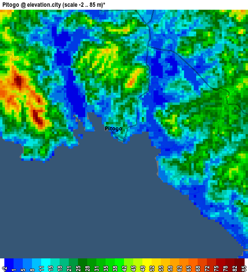 Pitogo elevation map