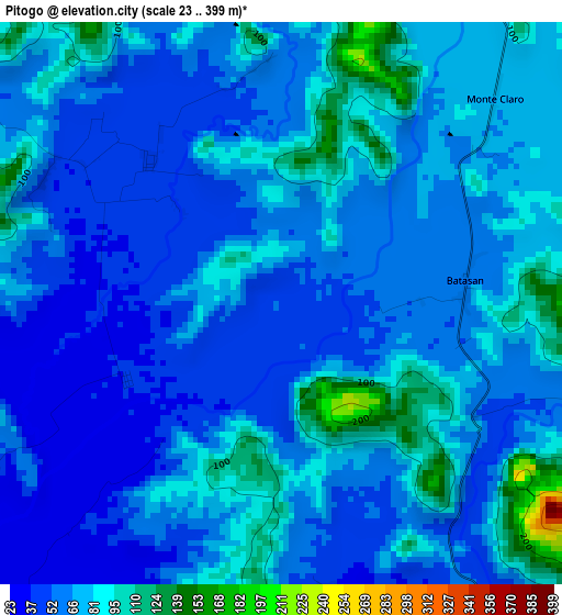 Pitogo elevation map