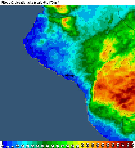 Pitogo elevation map