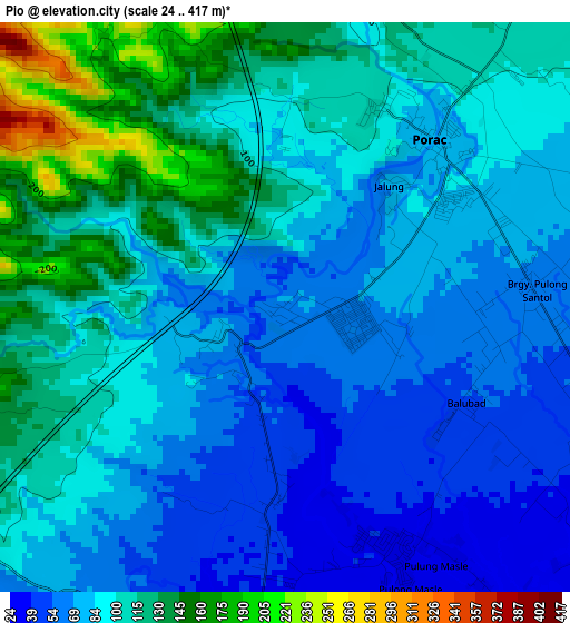 Pio elevation map