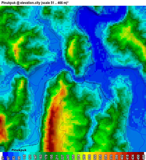 Pinukpuk elevation map