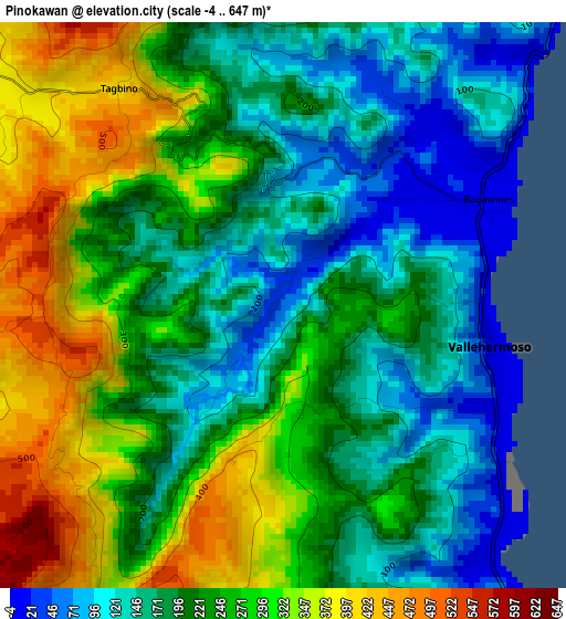 Pinokawan elevation map