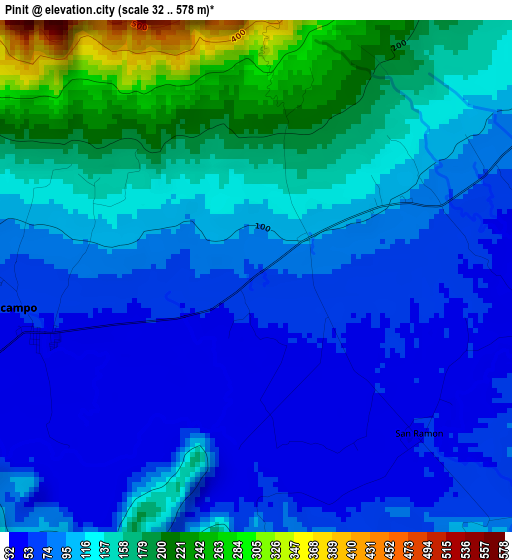 Pinit elevation map