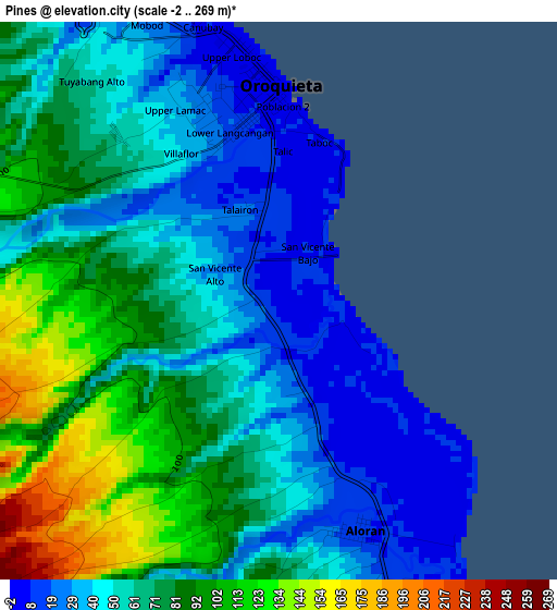 Pines elevation map