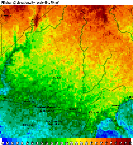 Piñahan elevation map