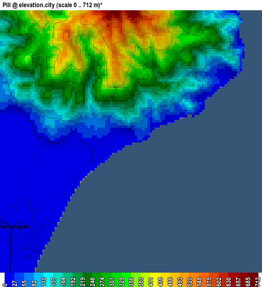 Pili elevation map