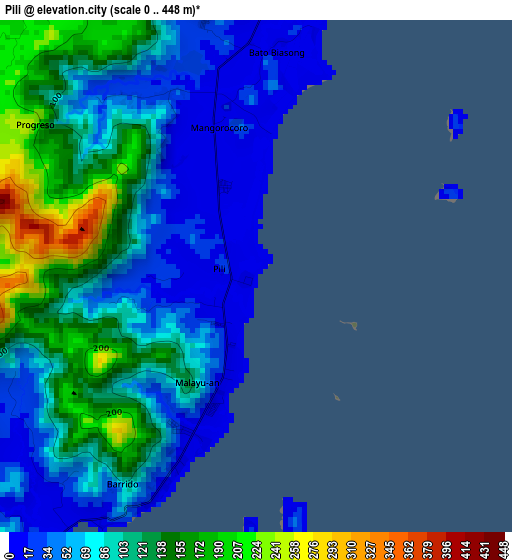 Pili elevation map