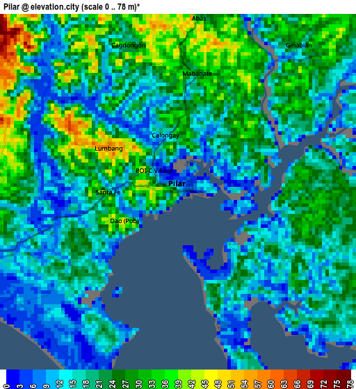 Pilar elevation map