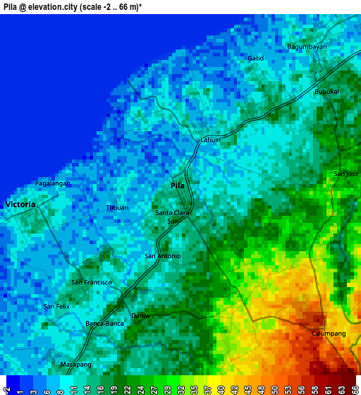 Pila elevation map