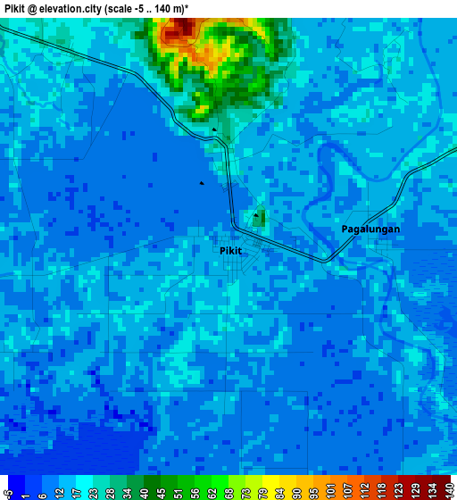 Pikit elevation map