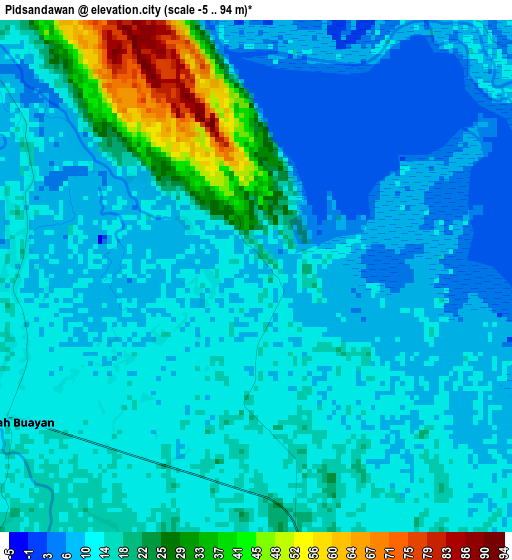 Pidsandawan elevation map