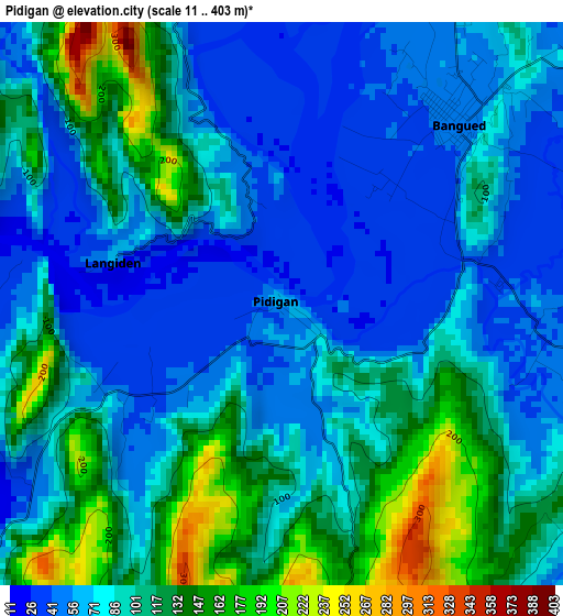 Pidigan elevation map