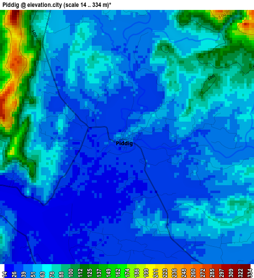 Piddig elevation map