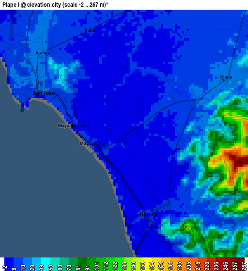 Piape I elevation map