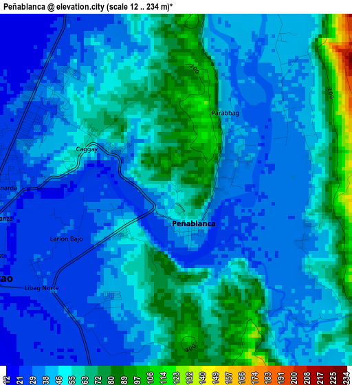 Peñablanca elevation map