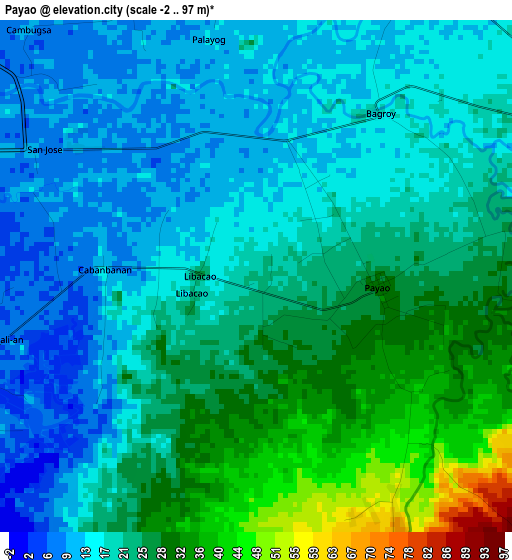 Payao elevation map