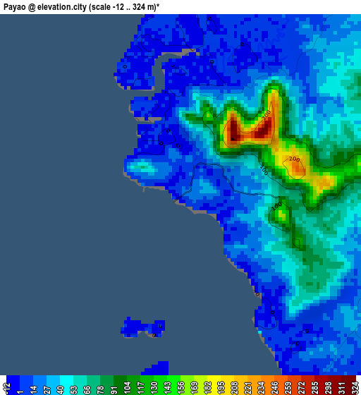 Payao elevation map