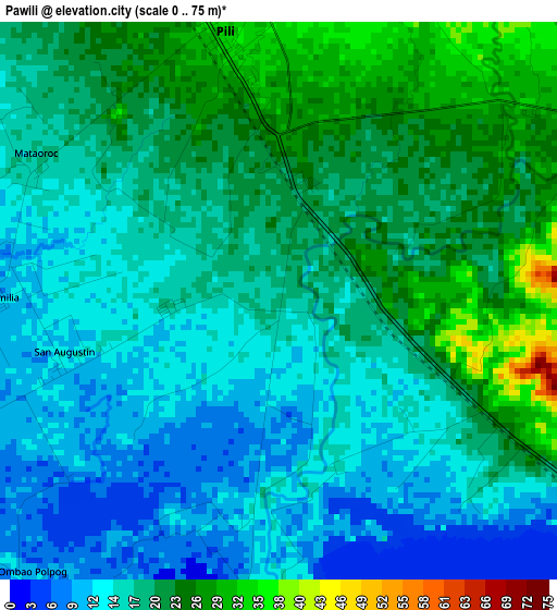 Pawili elevation map