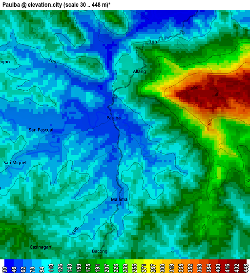 Paulba elevation map