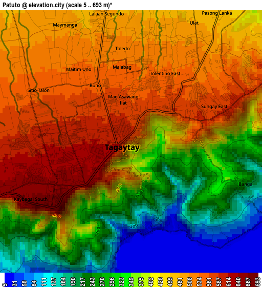 Patuto elevation map