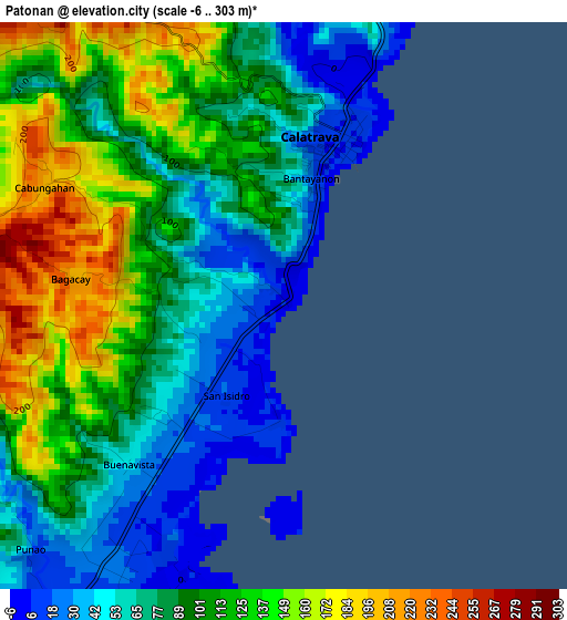 Patonan elevation map