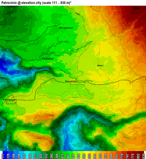 Patrocinio elevation map