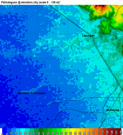 Patindeguen elevation map