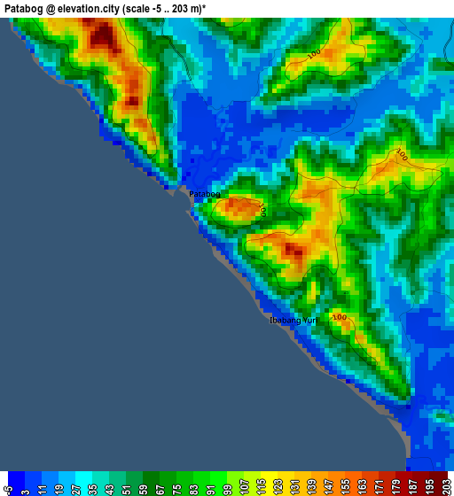 Patabog elevation map