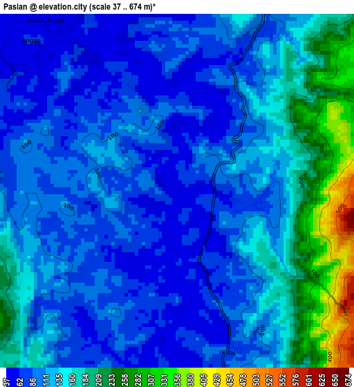 Pasian elevation map