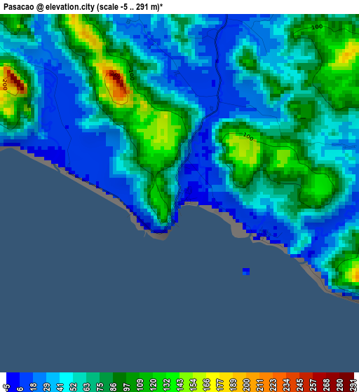 Pasacao elevation map