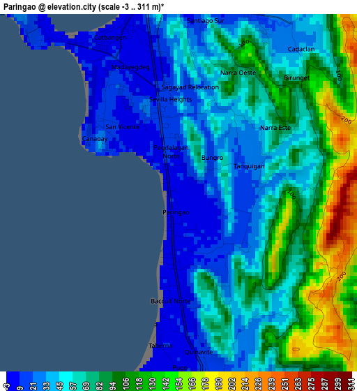 Paringao elevation map