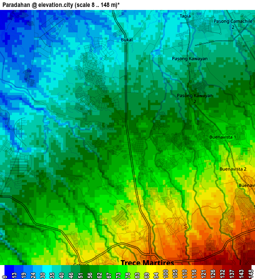 Paradahan elevation map