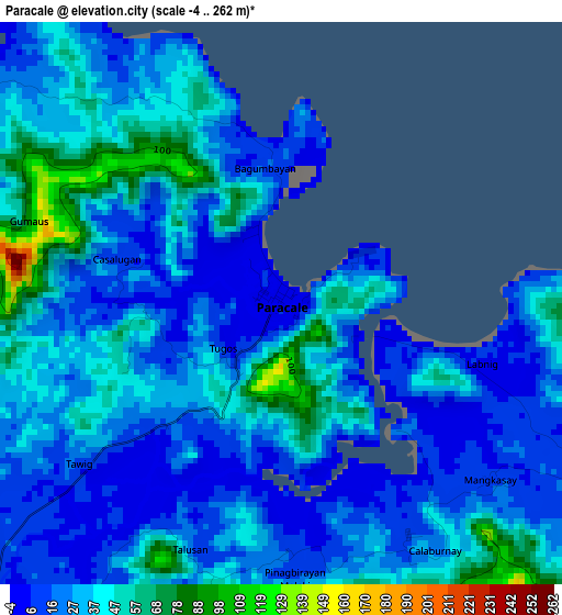 Paracale elevation map