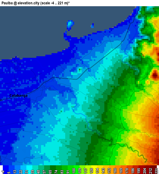 Paulba elevation map