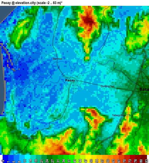 Paoay elevation map