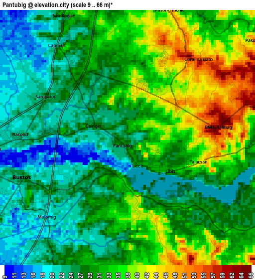 Pantubig elevation map