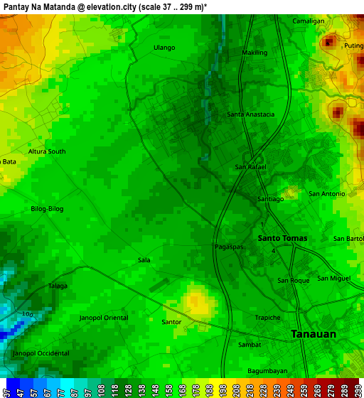 Pantay Na Matanda elevation map