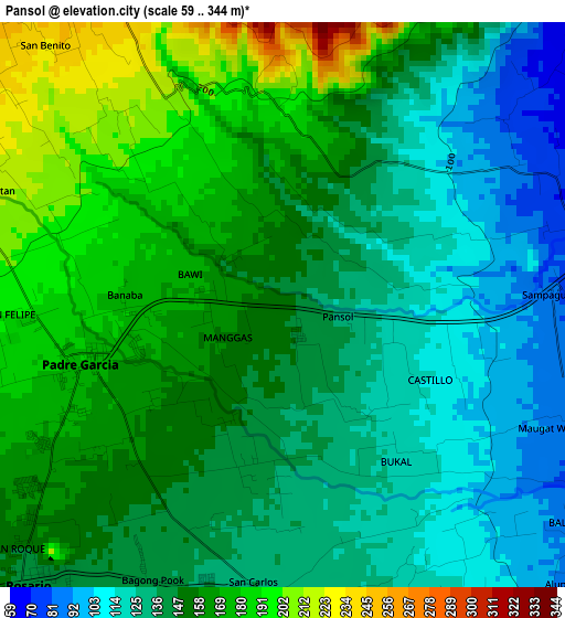 Pansol elevation map